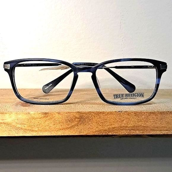 NEW True Religion Eyeglass Frame, Rx'able, blue/gray, Unisex glasses, 53-17-140 - Picture 1 of 8